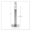 Messenger Es6 Floor Stand With Dispenser, 1,200 Ml, 13.16 X 16.63 X 51.57, Silver/white
