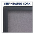 Enclosed Fabric-cork Board, 48 X 36, Gray Surface, Graphite Aluminum Frame