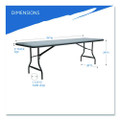 Indestructable Industrial Folding Table, Rectangular Top, 1,200 Lb Capacity, 96 X 30 X 29, Charcoal