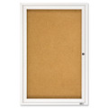 Enclosed Bulletin Board, Natural Cork/fiberboard, 24 X 36, Silver Aluminum Frame