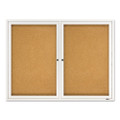 Enclosed Bulletin Board, Natural Cork/fiberboard, 48 X 36, Silver Aluminum Frame Enclosed Bulletin Board, Natural Cork/fiberboard, 48 X 36, Silver Aluminum Frame
