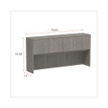Alera Valencia Series Hutch With Doors, 70.63w X 15d X 35.38h, Gray