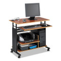 Muv 28" Adjustable-height Mini-tower Computer Desk, 35.5" X 22" X 29" To 34", Cherry/black Muv 28" Adjustable-height Mini-tower Computer Desk, 35.5" X 22" X 29" To 34", Cherry/black