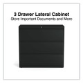 Lateral File, 3 Legal/letter/a4/a5-size File Drawers, Black, 42" X 18" X 39.5"