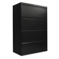 Lateral File, 4 Legal/letter-size File Drawers, Black, 36" X 18" X 52.5" Lateral File, 4 Legal/letter-size File Drawers, Black, 36" X 18" X 52.5"
