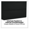 Lateral File, 2 Legal/letter-size File Drawers, Black, 42" X 18" X 28"