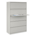 Lateral File, 5 Legal/letter/a4/a5-size File Drawers, 1 Roll-out Posting Shelf, Light Gray, 42" X 18" X 64.25"