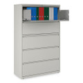 Lateral File, 5 Legal/letter/a4/a5-size File Drawers, 1 Roll-out Posting Shelf, Light Gray, 42" X 18" X 64.25"