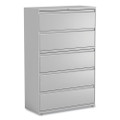 Lateral File, 5 Legal/letter/a4/a5-size File Drawers, 1 Roll-out Posting Shelf, Light Gray, 42" X 18" X 64.25"