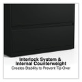 Lateral File, 5 Legal/letter/a4/a5-size File Drawers, Black, 36" X 18" X 64.25"