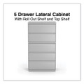 Lateral File, 5 Legal/letter/a4/a5-size File Drawers, Light Gray, 36" X 18" X 64.25"