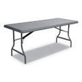 Indestructable Industrial Folding Table, Rectangular Top, 1,200 Lb Capacity, 72 X 30 X 29, Charcoal