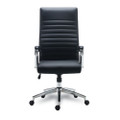 Alera Eddleston Leather Manager Chair, Supports Up To 275 Lb, Black Seat/back, Chrome Base