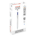 Unione Gel Pen, Retractable, Medium 0.7 Mm, Blue Ink, White Barrel, Dozen Unione Gel Pen, Retractable, Medium 0.7 Mm, Blue Ink, White Barrel, Dozen