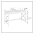 Workspace By Alera Farmhouse Writing Desk, 47.24" X 23.62" X 29.53", White