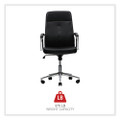 Workspace By Alera Leather Task Chair, Supports Up To 275 Lb, 18.19" To 21.93" Seat Height, Black Seat, Black Back