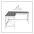 Workspace By Alera L-shaped Farmhouse Desk, 58.27" X 58.27" X 29.53", Gray/white