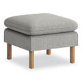 Parkwyn Ottoman, 23" X 23" X 17.5", Gray Seat, Oak Base Parkwyn Ottoman, 23" X 23" X 17.5", Gray Seat, Oak Base