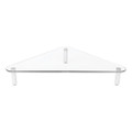Glass Corner Monitor Riser, 19.7" X 11" X  3.25", Clear, Supports 40 Lbs Glass Corner Monitor Riser, 19.7" X 11" X  3.25", Clear, Supports 40 Lbs