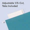 U Eco Hanging File Folders, Letter Size, 1/5-cut Tabs, Assorted, 12/pack