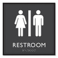 Ada Sign, Unisex Restroom, Plastic, 8 X 8, Clear/white Ada Sign, Unisex Restroom, Plastic, 8 X 8, Clear/white