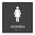 Ada Sign, Women, Plastic, 8 X 8, Clear/white Ada Sign, Women, Plastic, 8 X 8, Clear/white