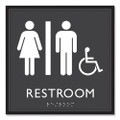 Ada Sign, Unisex Accessible Restroom, Plastic, 8 X 8, Clear/white Ada Sign, Unisex Accessible Restroom, Plastic, 8 X 8, Clear/white