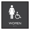 Ada Sign, Women Accessible, Plastic, 8 X8, Clear/white Ada Sign, Women Accessible, Plastic, 8 X8, Clear/white