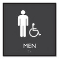 Ada Sign, Men Accessible, Plastic, 8 X 8, Clear/white Ada Sign, Men Accessible, Plastic, 8 X 8, Clear/white
