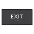 Ada Sign, Exit, Plastic, 4 X 4, Clear/white