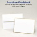 Invitation Cards With Metallic Border, Inkjet/laser, 80 Lb, 5 X 7, Matte White, 2 Cards/sheet, 15 Sheets/pack