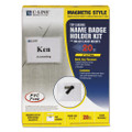 Magnetic Name Badge Holder Kit, Horizontal, 4w X 3h, Clear, 20/box Magnetic Name Badge Holder Kit, Horizontal, 4w X 3h, Clear, 20/box