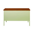 Single Pedestal Steel Desk, 45" X 24" X 29.5", Cherry/putty