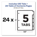 Customizable Toc Ready Index Multicolor Dividers, 5-tab, Letter, 24 Sets
