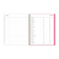 Roosevelt Pink Academic Weekly/monthly Planner, Floral Artwork, 11" X 8.5", Pink/gray Cover, 12-month (july-june): 2024-2025