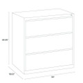 Lateral File, 3 Legal/letter-size File Drawers, Light Gray, 30" X 18.62" X 40.25"