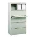 Lateral File, 5 Legal/letter-size File Drawers, Light Gray, 30" X 18.62" X 67.62"