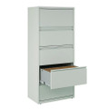 Lateral File, 5 Legal/letter-size File Drawers, Light Gray, 30" X 18.62" X 67.62"