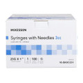 Standard Hypodermic Syringe with Needle McKesson 3 mL 1 Inch 23 Gauge NonSafety Thin Wall