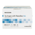 Standard Hypodermic Syringe with Needle McKesson 3 mL 5/8 Inch 25 Gauge NonSafety Thin Wall