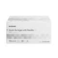 Standard Insulin Syringe with Needle McKesson 1 mL 1/2 Inch 27 Gauge NonSafety Regular Wall