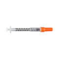 Safety Insulin Syringe with Needle Monoject 1 mL 1/2 Inch 29 Gauge Sliding Safety Needle Regular Wall