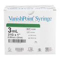 Safety Hypodermic Syringe with Needle VanishPoint® 3 mL 1 Inch 21 Gauge Retractable Safety Needle Regular Wall Safety Hypodermic Syringe with Needle VanishPoint® 3 mL 1 Inch 21 Gauge Retractable Safety Needle Regular Wall