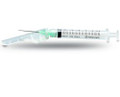 Safety Hypodermic Syringe with Needle SurGuard® 3 mL 1 Inch 22 Gauge Hinged Safety Needle Ultra Thin Wall