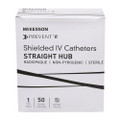 Peripheral IV Catheter McKesson Prevent® R 24 Gauge 3/4 Inch Straight Hub Non Blood Control Push Button Safety