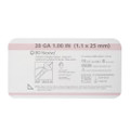 Closed IV Catheter Nexiva 20 Gauge 1 Inch Vialon Biomaterial Winged Hub Blood Control