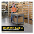 Brute Heavy-duty Ergo Handle Utility Cart, Plastic, 2 Shelves, 750 Lb Capacity, 26" X 55" X 33.25", Gray