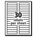 Permanent Trueblock File Folder Labels With Sure Feed Technology, 0.66 X 3.44, White, 30/sheet, 50 Sheets/box - VISAVE5866