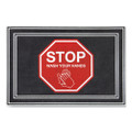Message Floor Mats, 24 X 36, Charcoal/red, "stop Wash Your Hands" Message Floor Mats, 24 X 36, Charcoal/red, "stop Wash Your Hands"