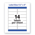Waterproof Address Labels With Trueblock And Sure Feed, Laser Printers, 1.33 X 4, White, 14/sheet, 50 Sheets/pack